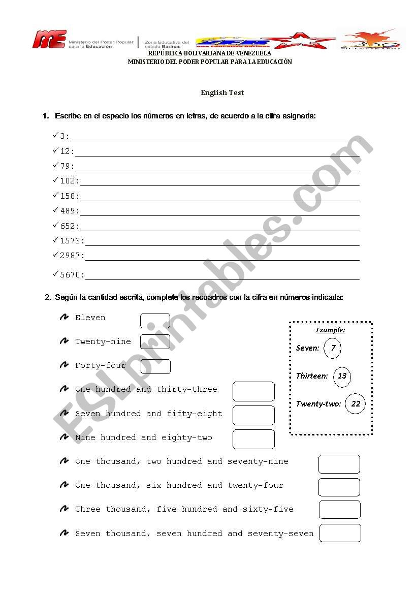 The Numbers worksheet