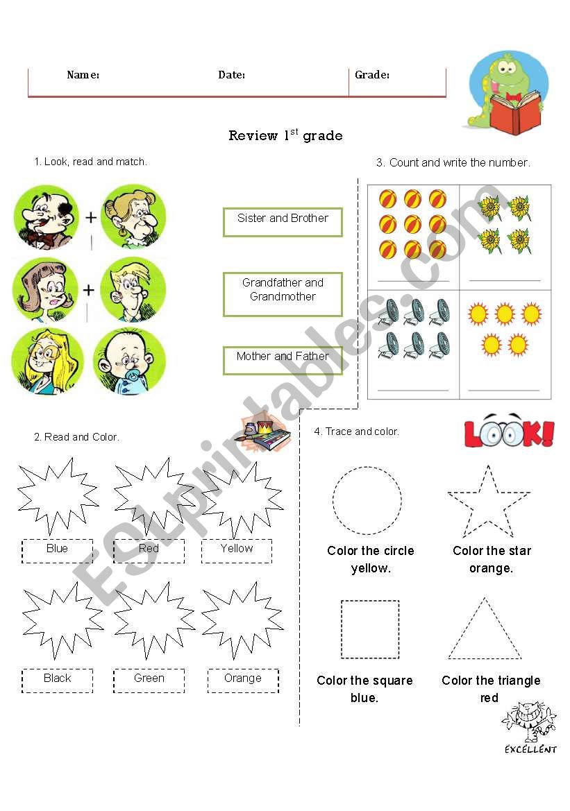 Review 1 grade worksheet