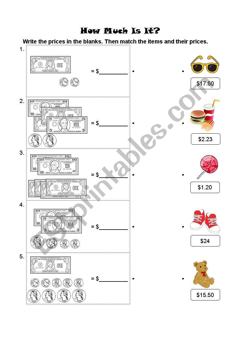 How Much Is IT? worksheet