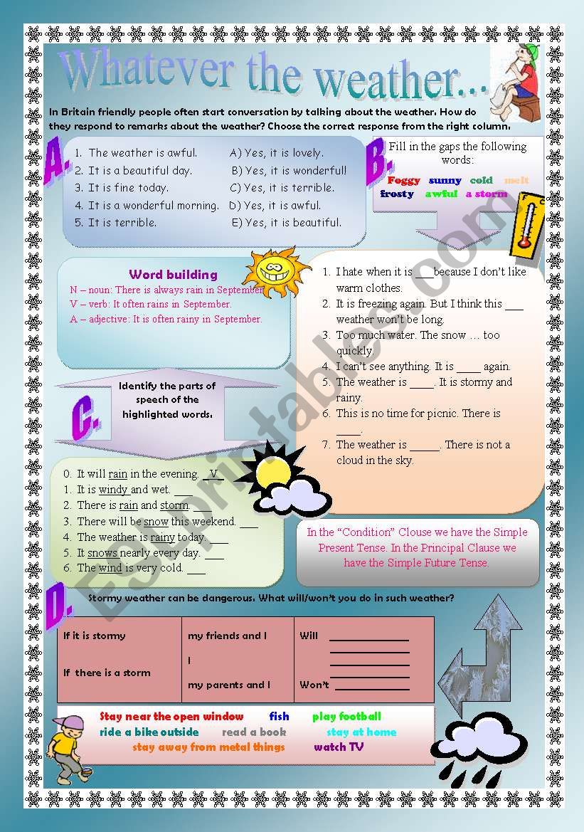 Whatever the weather worksheet