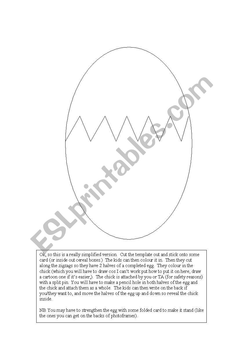 Easter Egg worksheet