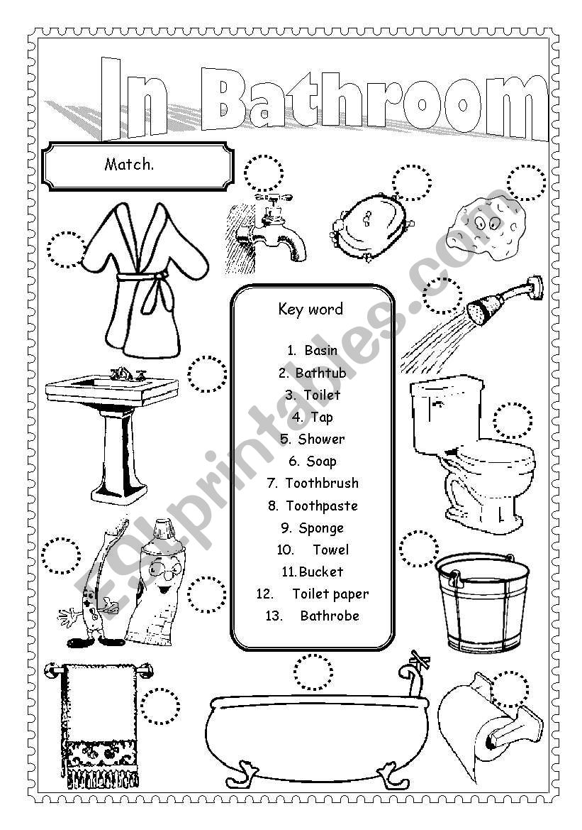 In Bathroom worksheet