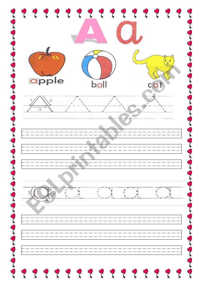 Writind alphabets (Aa)  worksheet