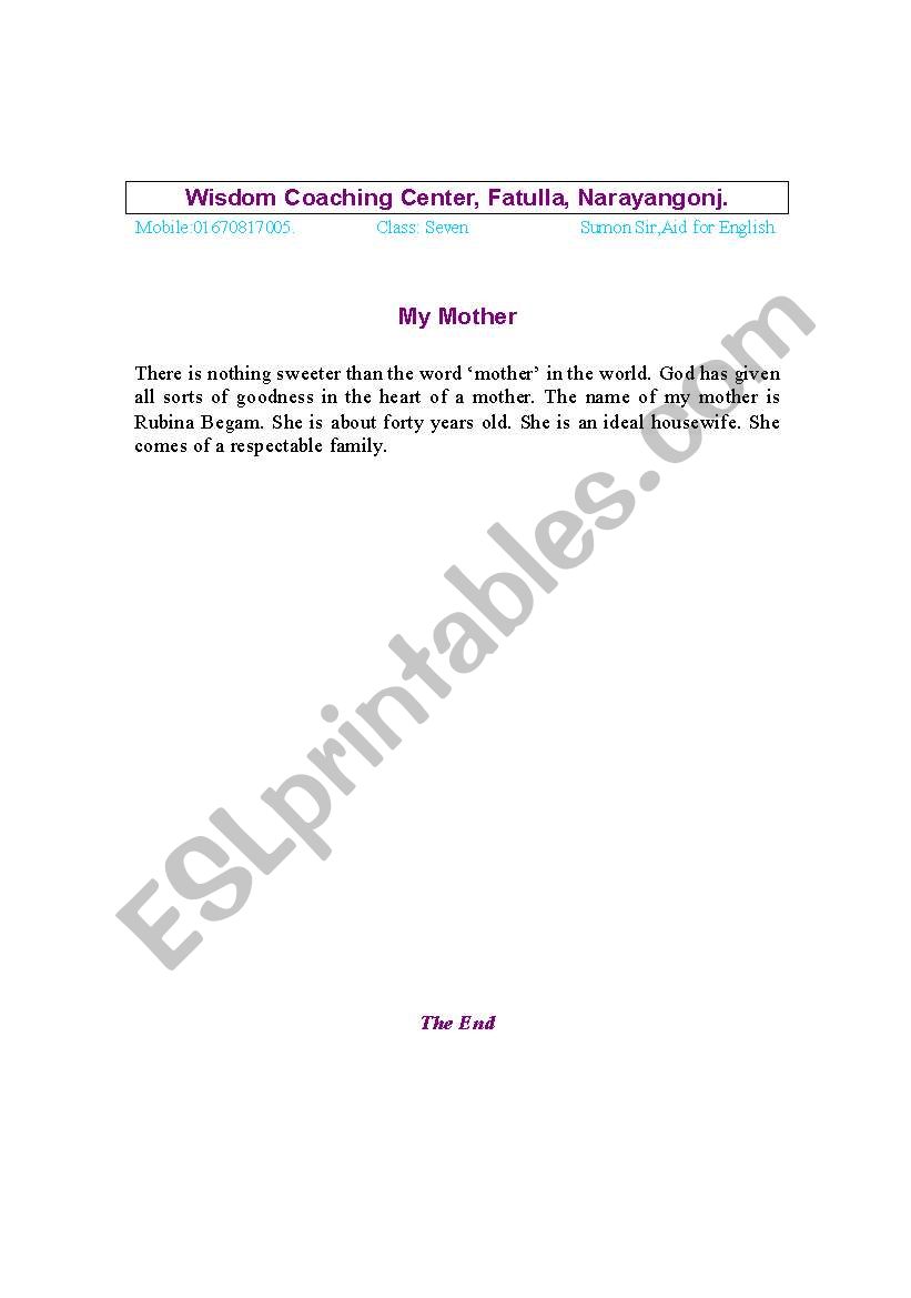 English grammar worksheet