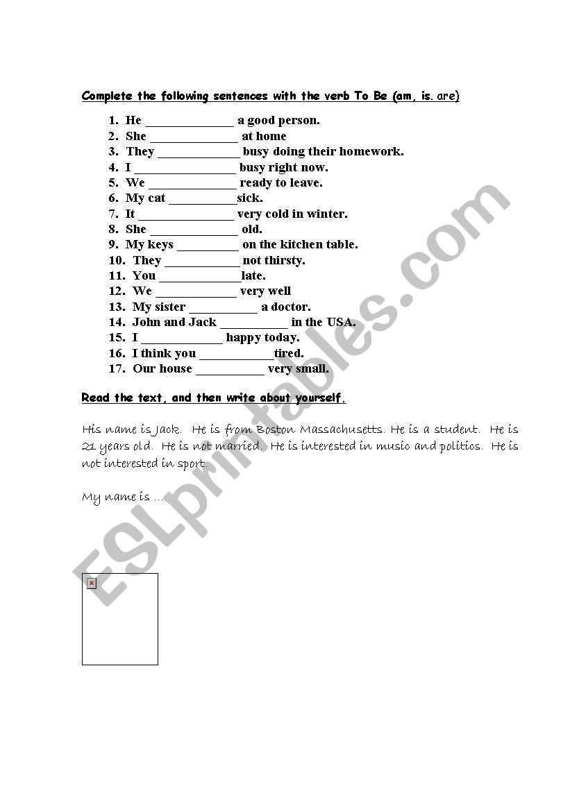 simple present of the verb to be 