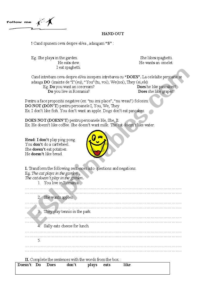 Present simple worksheet