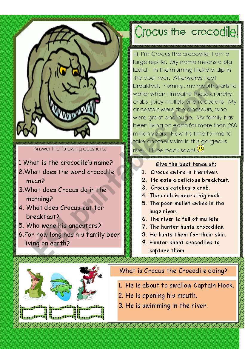 Crocus the crocodile worksheet