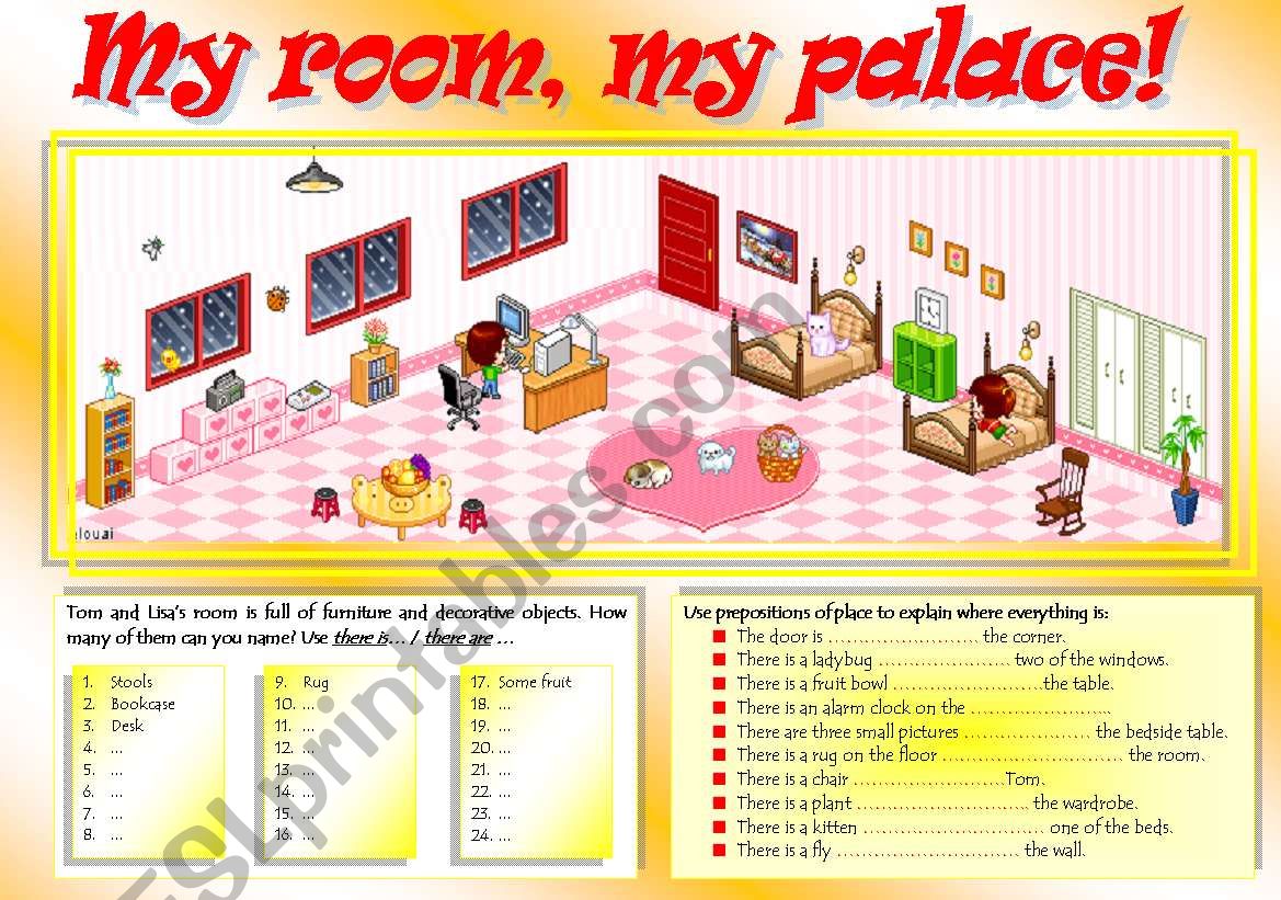 THERE IS / ARE + FURNITURE & PREPOSITIONS OF PLACE (Part I)