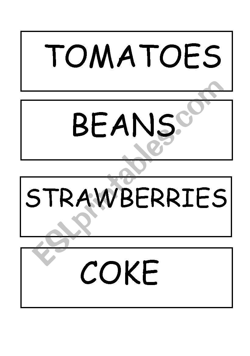 FOOD WORDS-CARDS worksheet