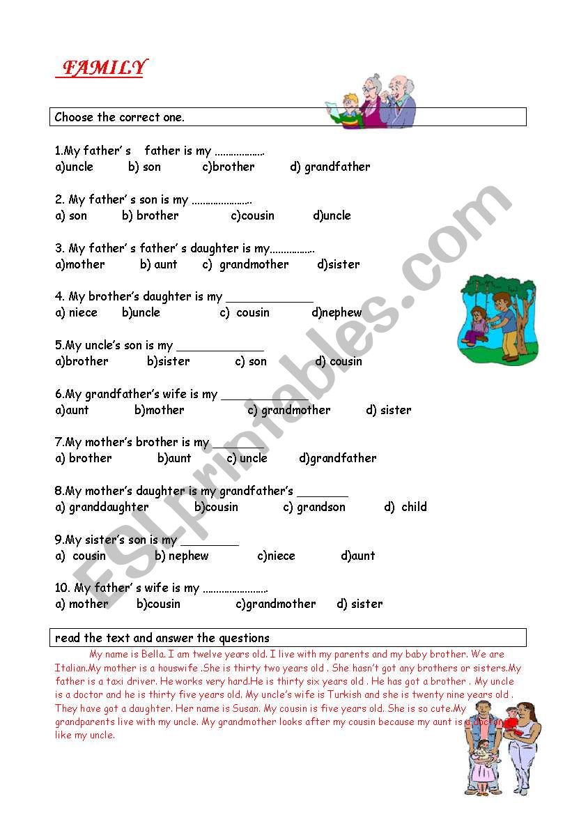 family worksheet