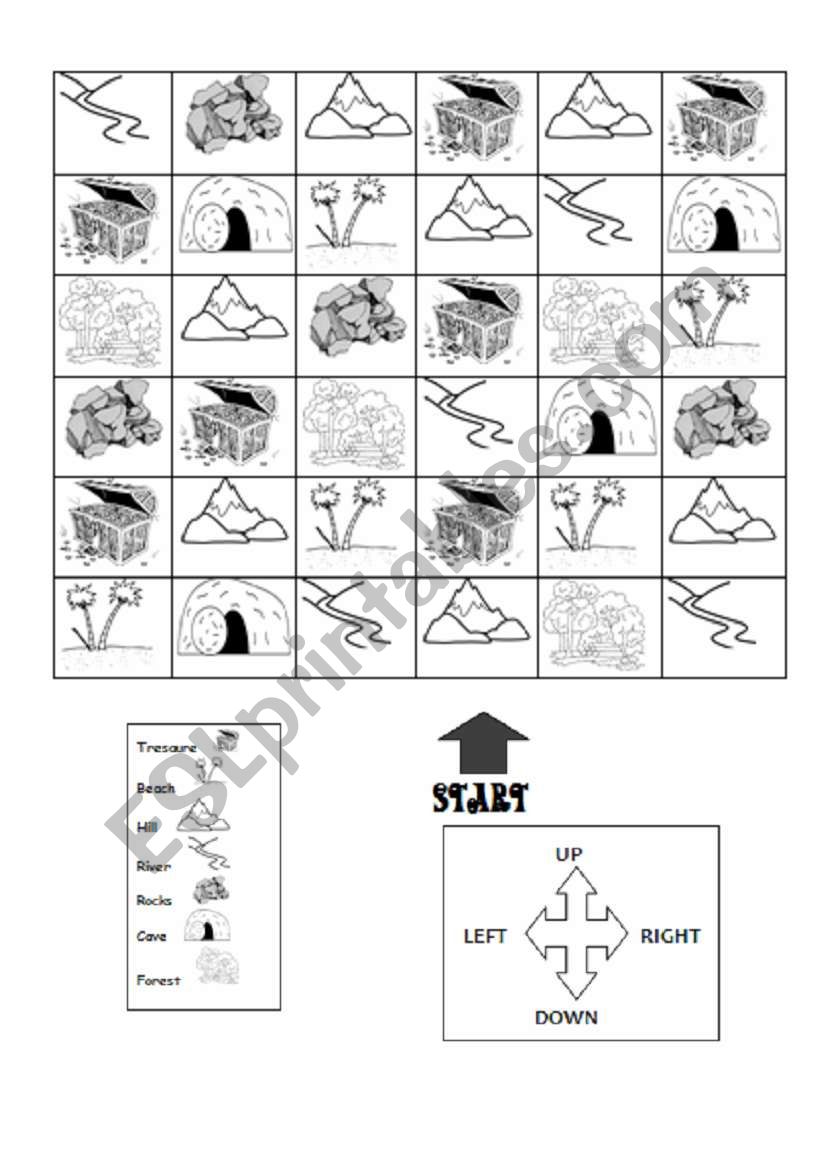 FINDING THE TREASURE worksheet