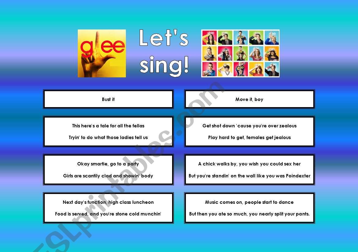 GLEE SERIES  SONGS FOR CLASS! S01E08  FULLY EDITABLE WITH KEY!