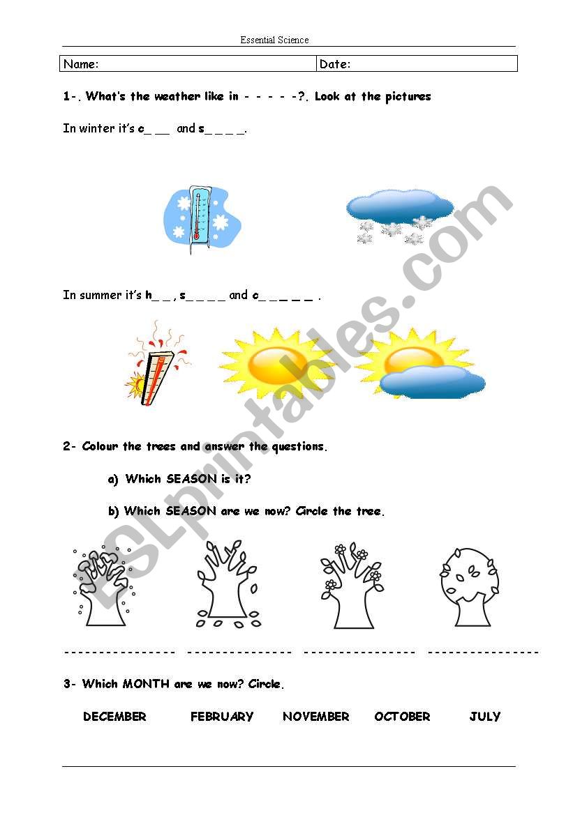 weather test worksheet