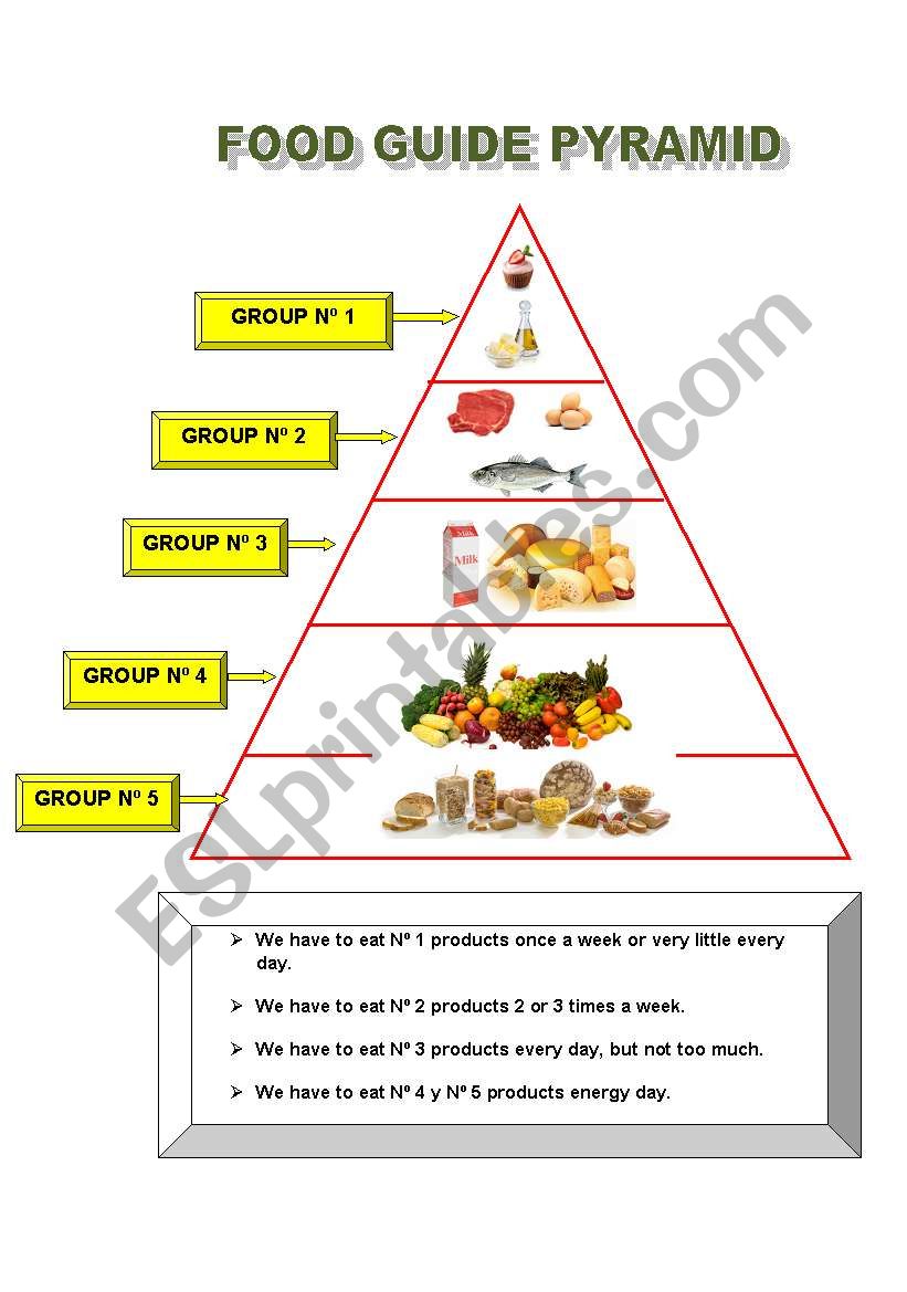 Food guide pyramid worksheet