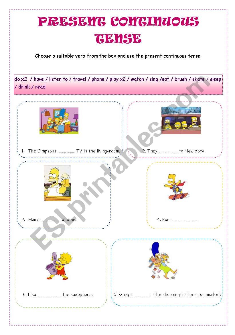 PRESENT CONTINUOUS TENSE (with answer keys)