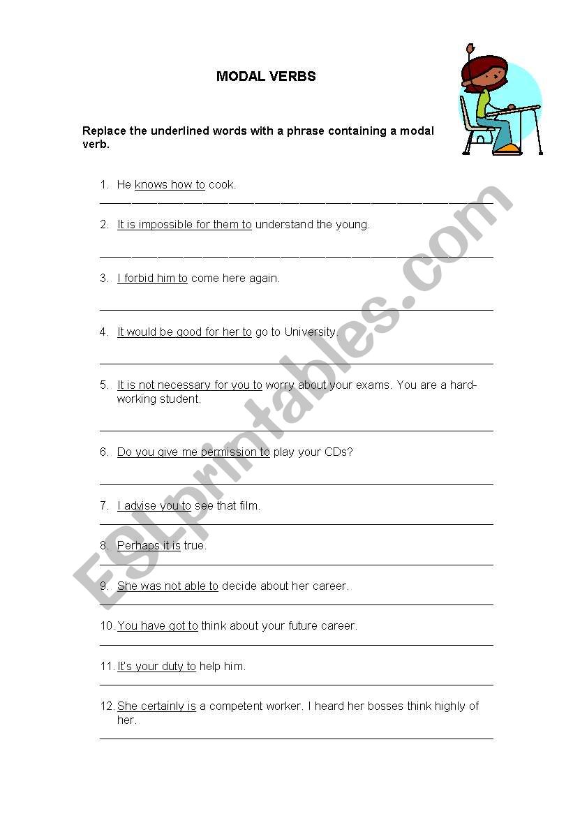 modal verbs worksheet