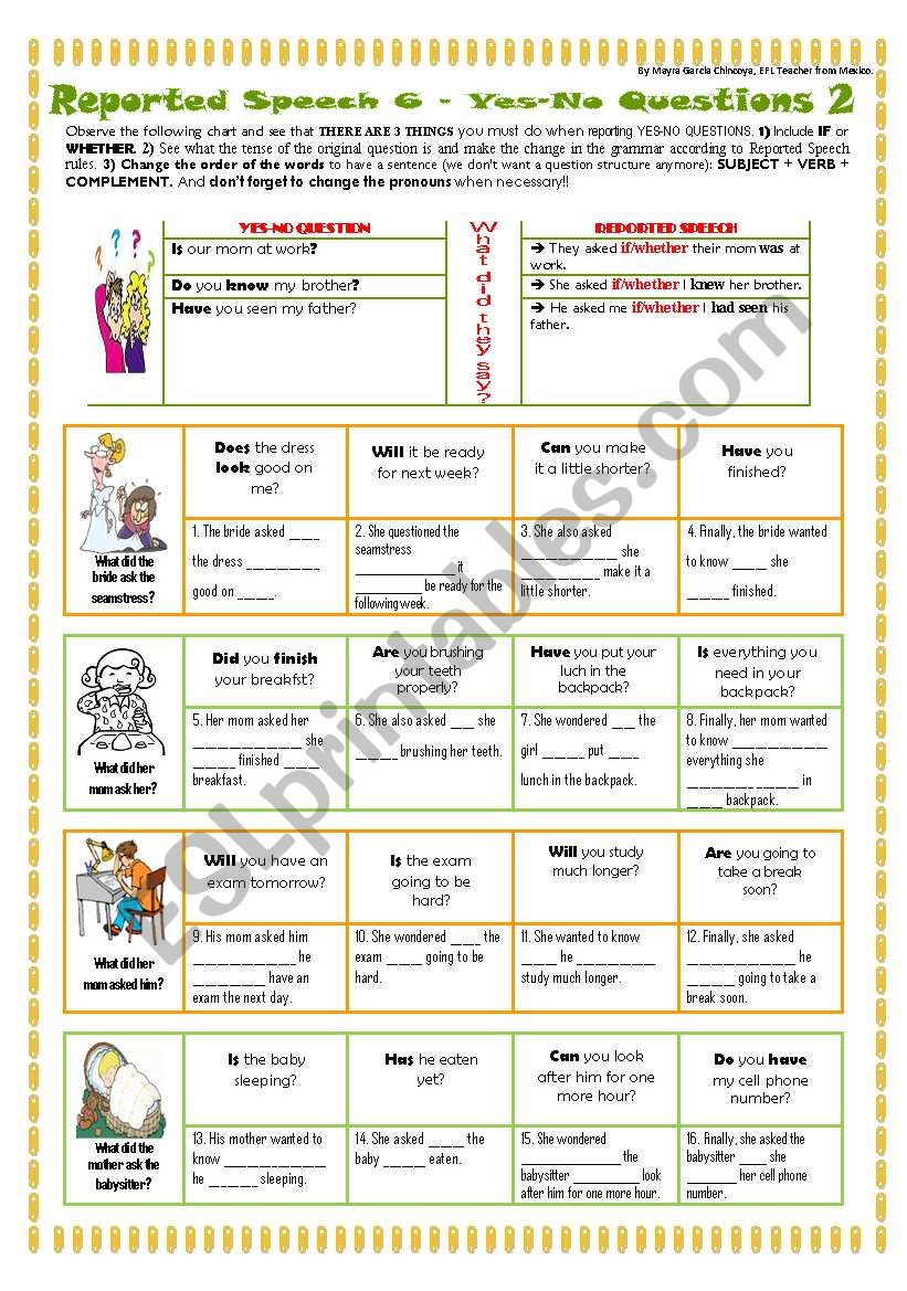 6 REPORTED SPEECH - yES-nO qUESTIONS 2