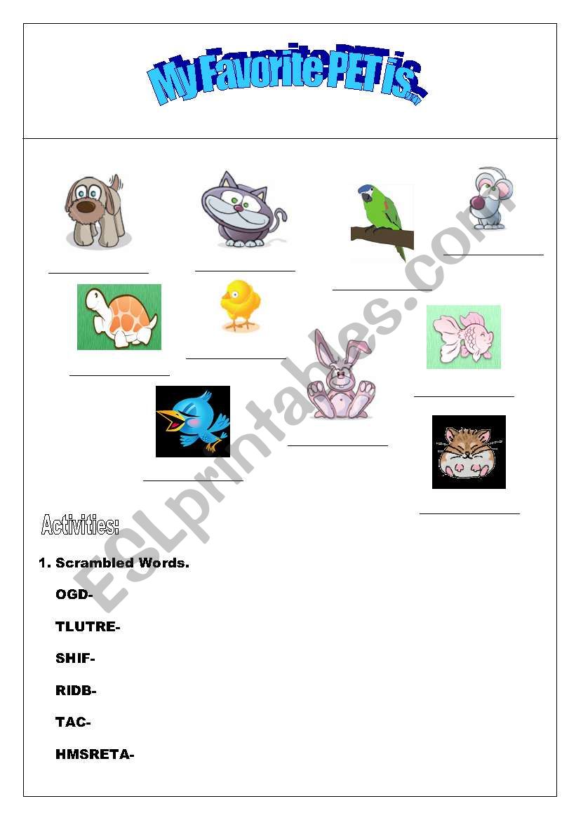 PET worksheet