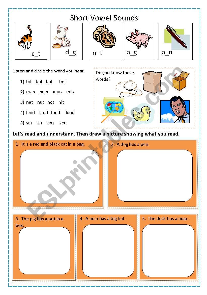 Short Vowel Sounds worksheet worksheet