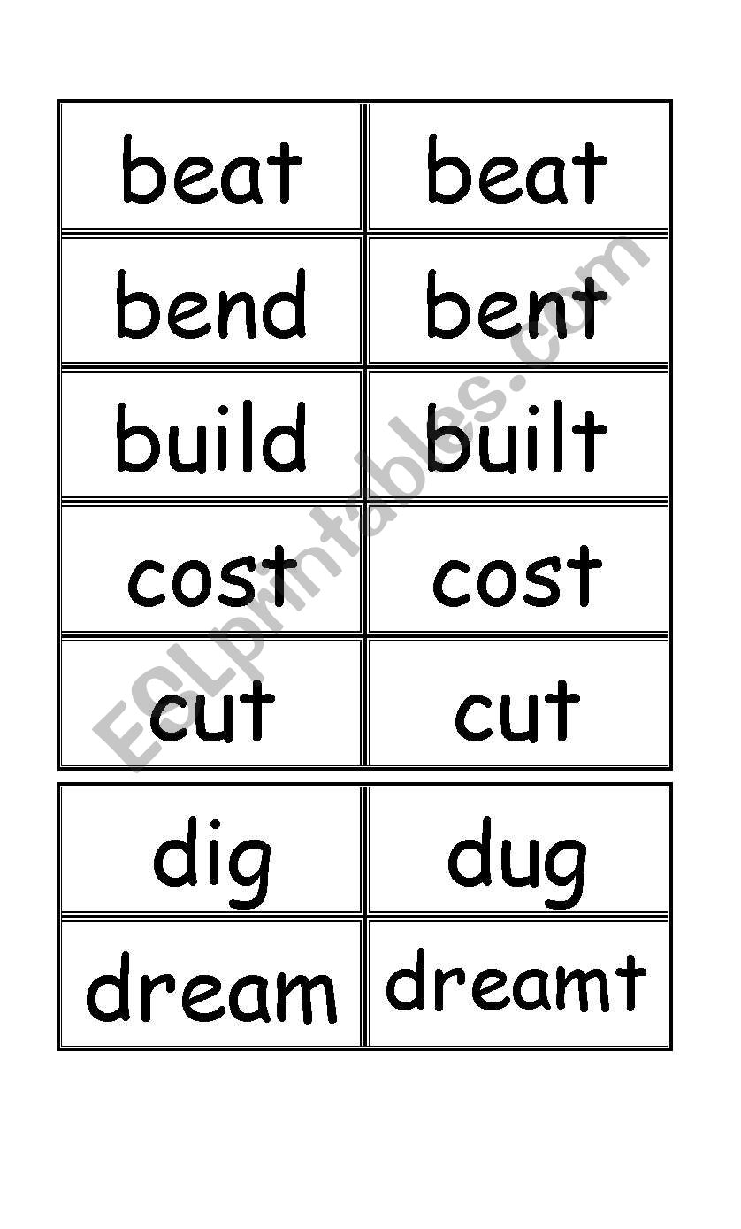 irreguler verb 2 worksheet