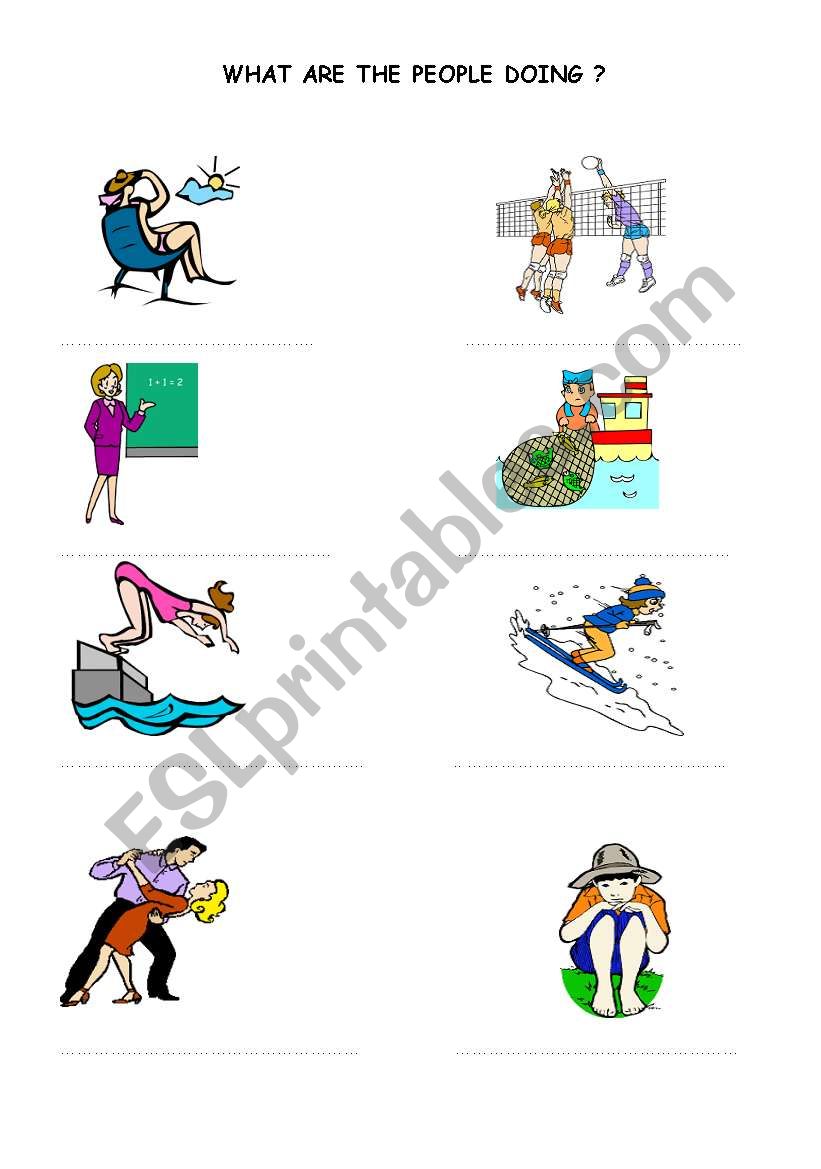 what are the people doing ? worksheet