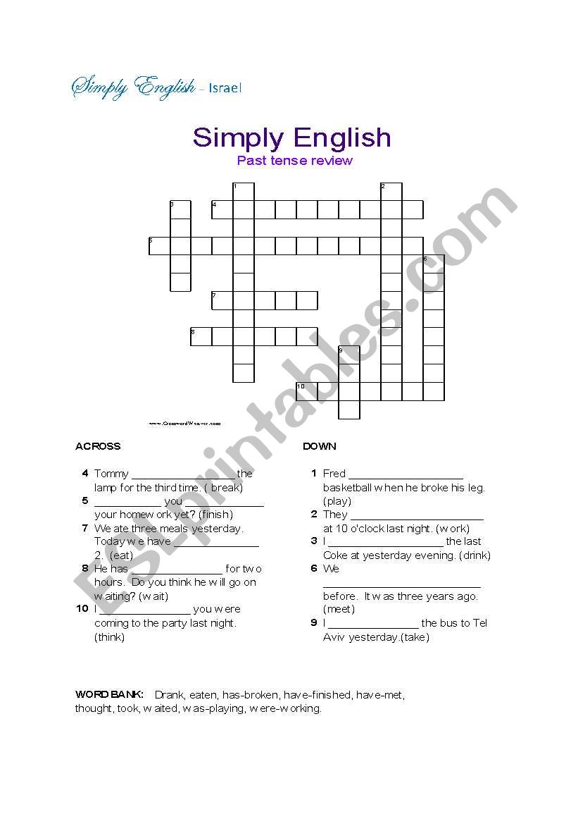 Past tense review - Solution included