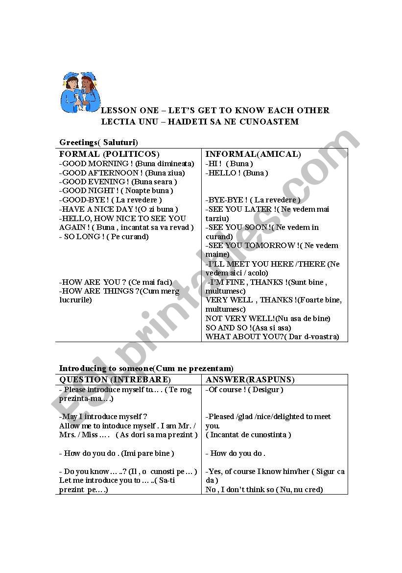 lets get to know each other worksheet