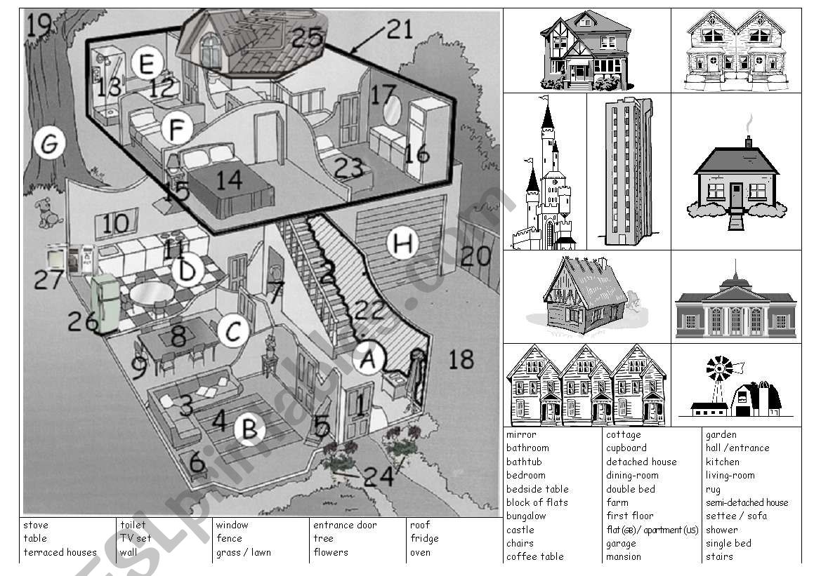 Types of houses worksheet