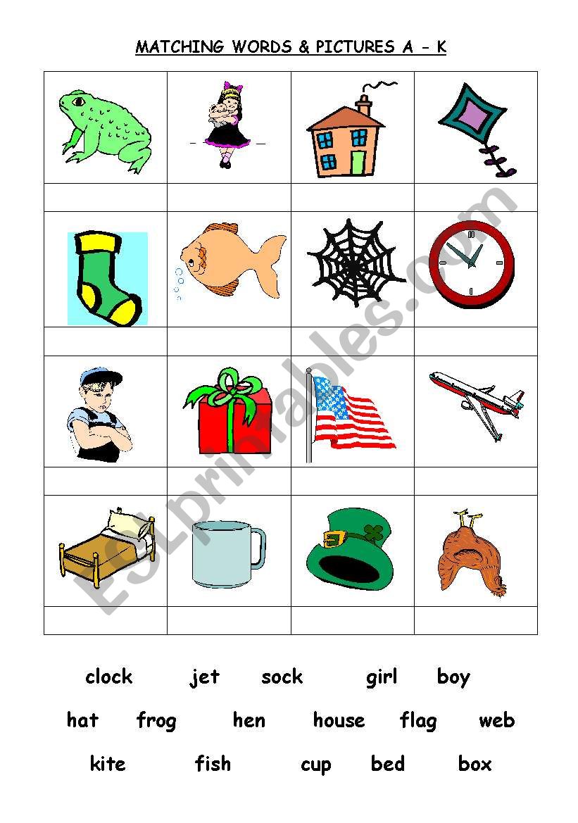 Matching words and pictures for beginners