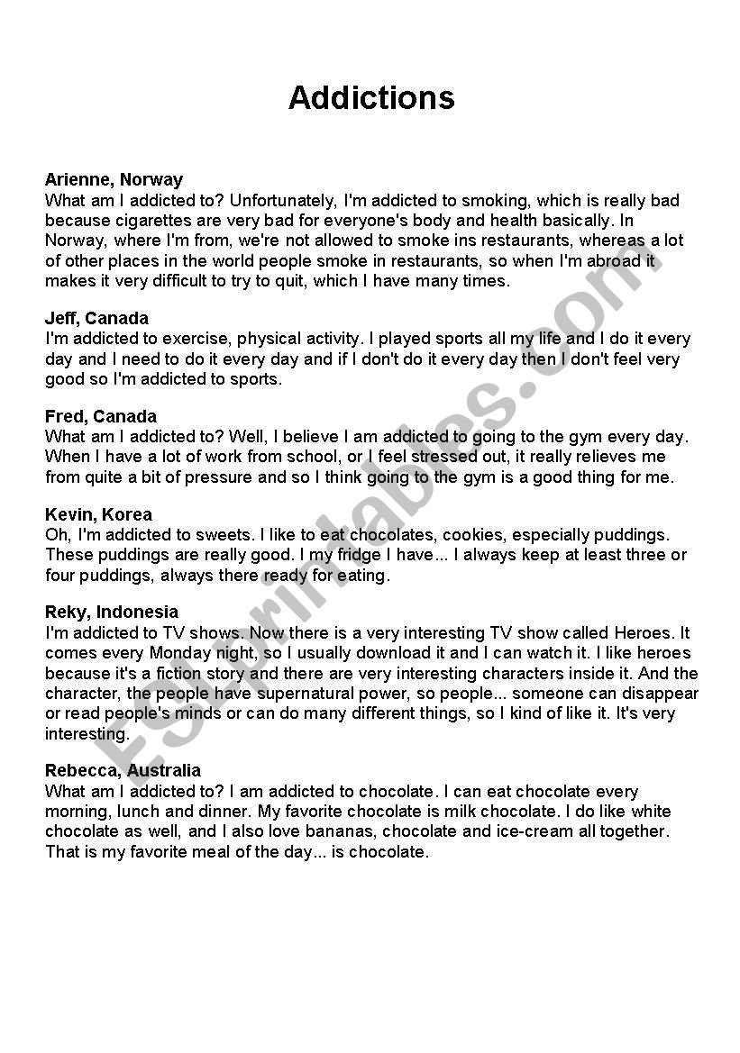 Mid term test NÂ°2 (9th form) worksheet