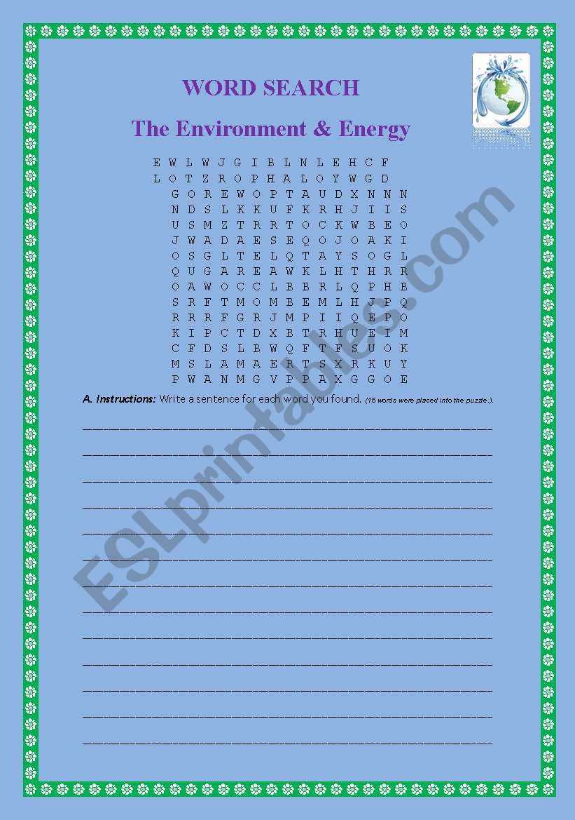 Word search: The Environment & Energy 