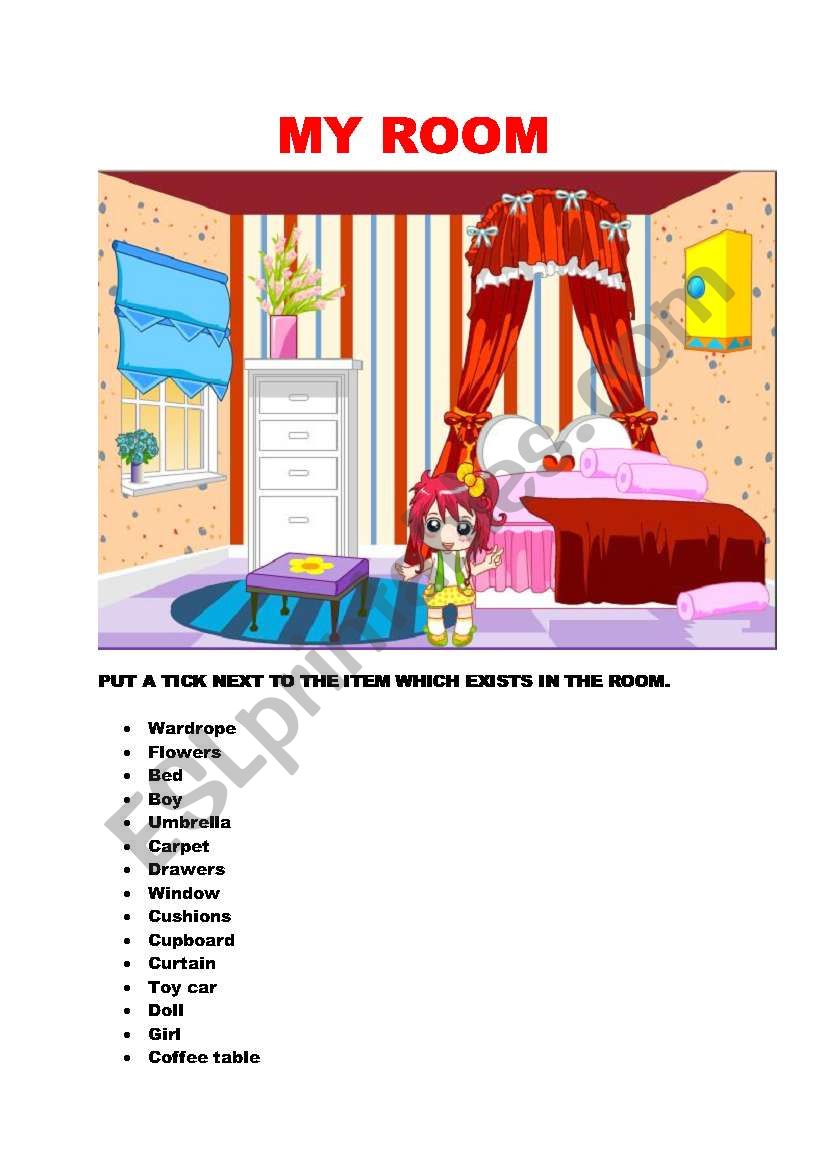 my room worksheet