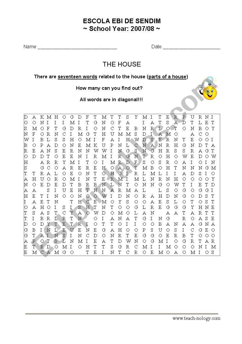 THE HOUSE worksheet