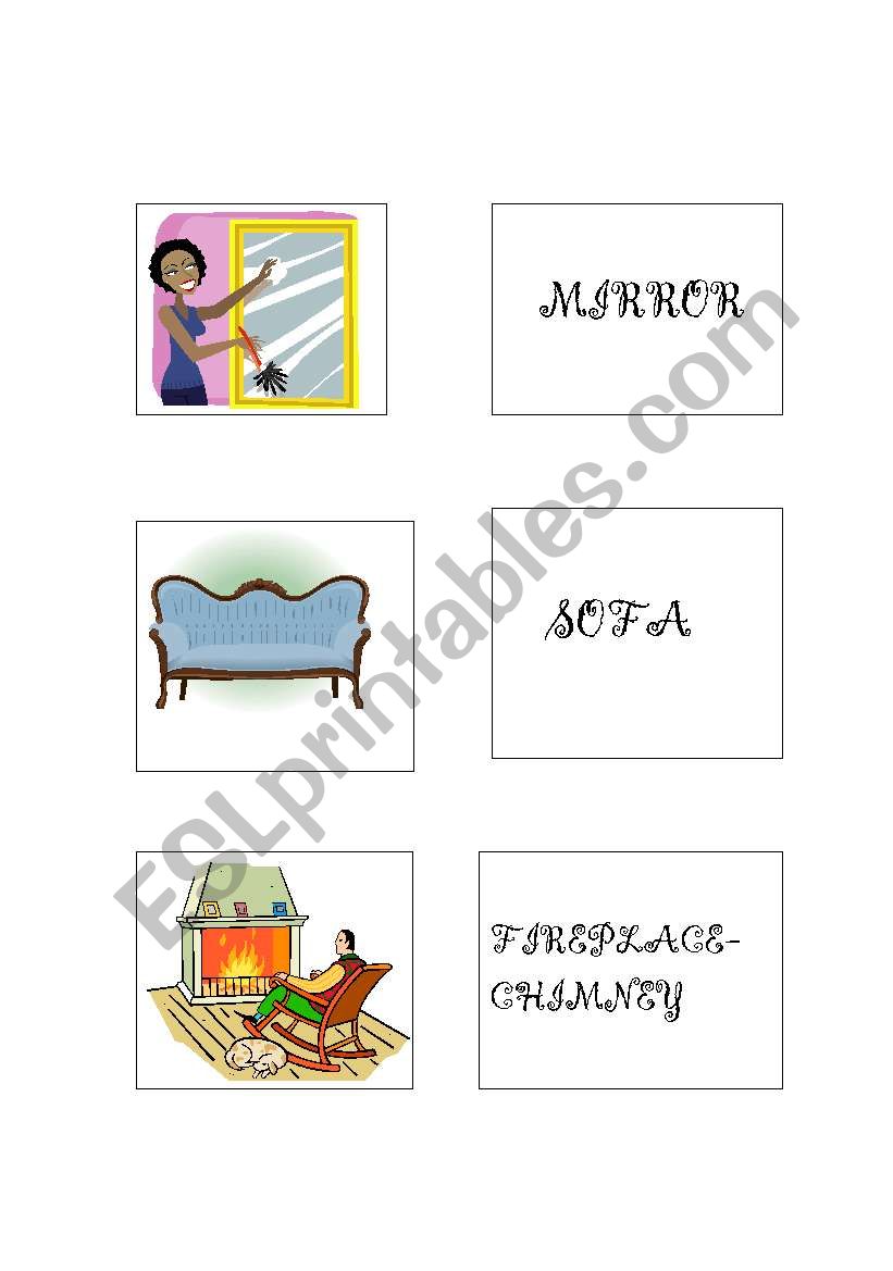 Furniture game worksheet