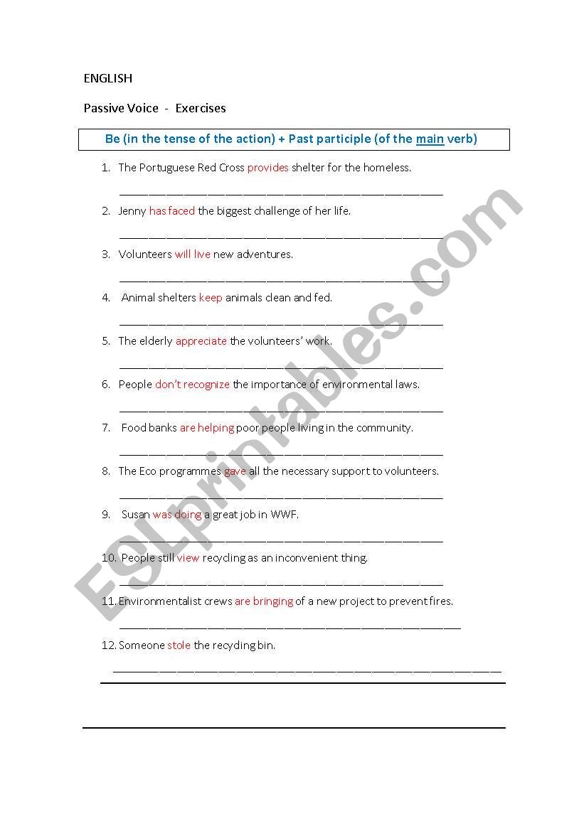 Passive Voice worksheet