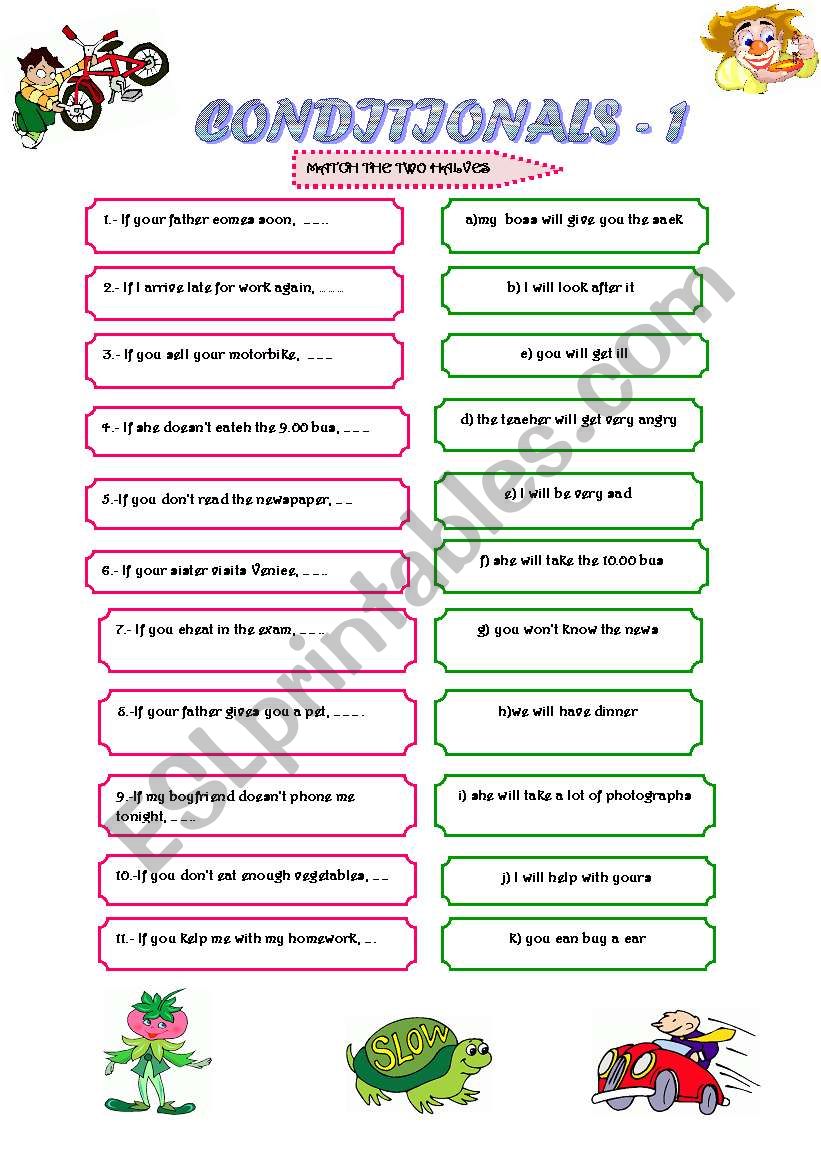 CONDITIONALS: 1st type worksheet