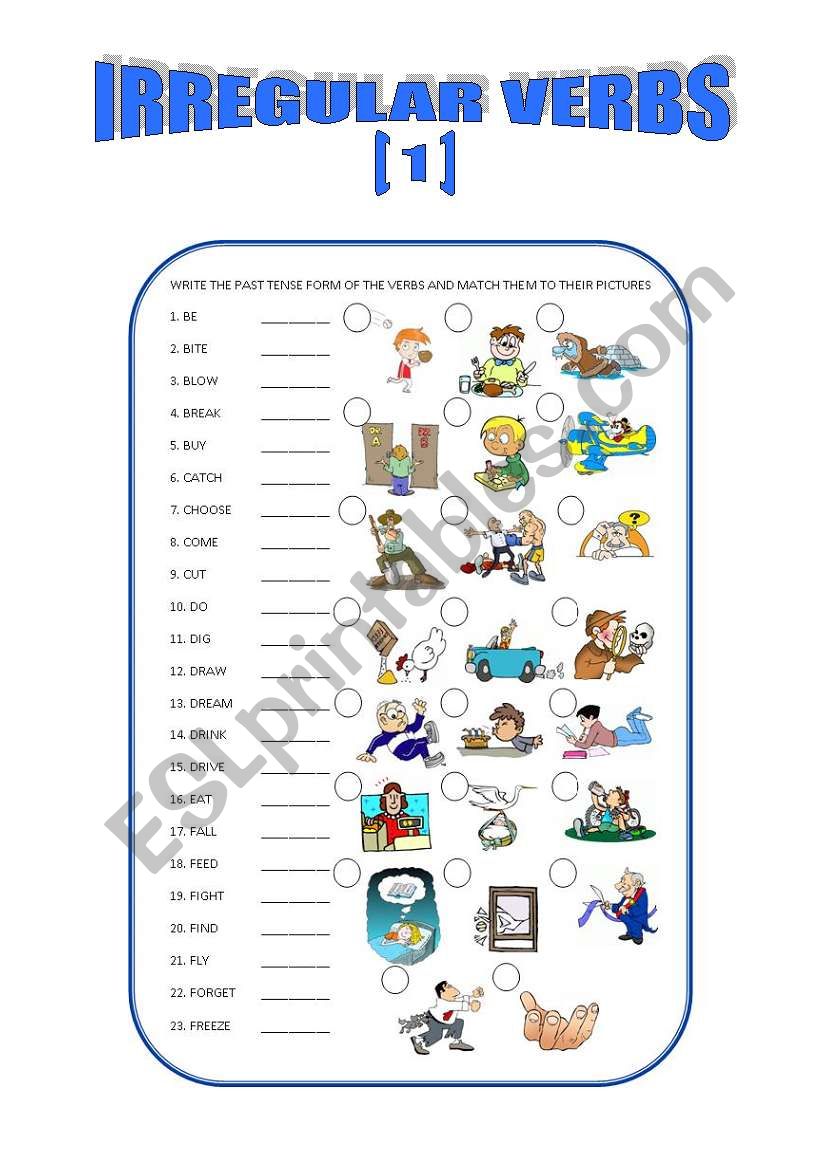 Irregular verbs worksheet