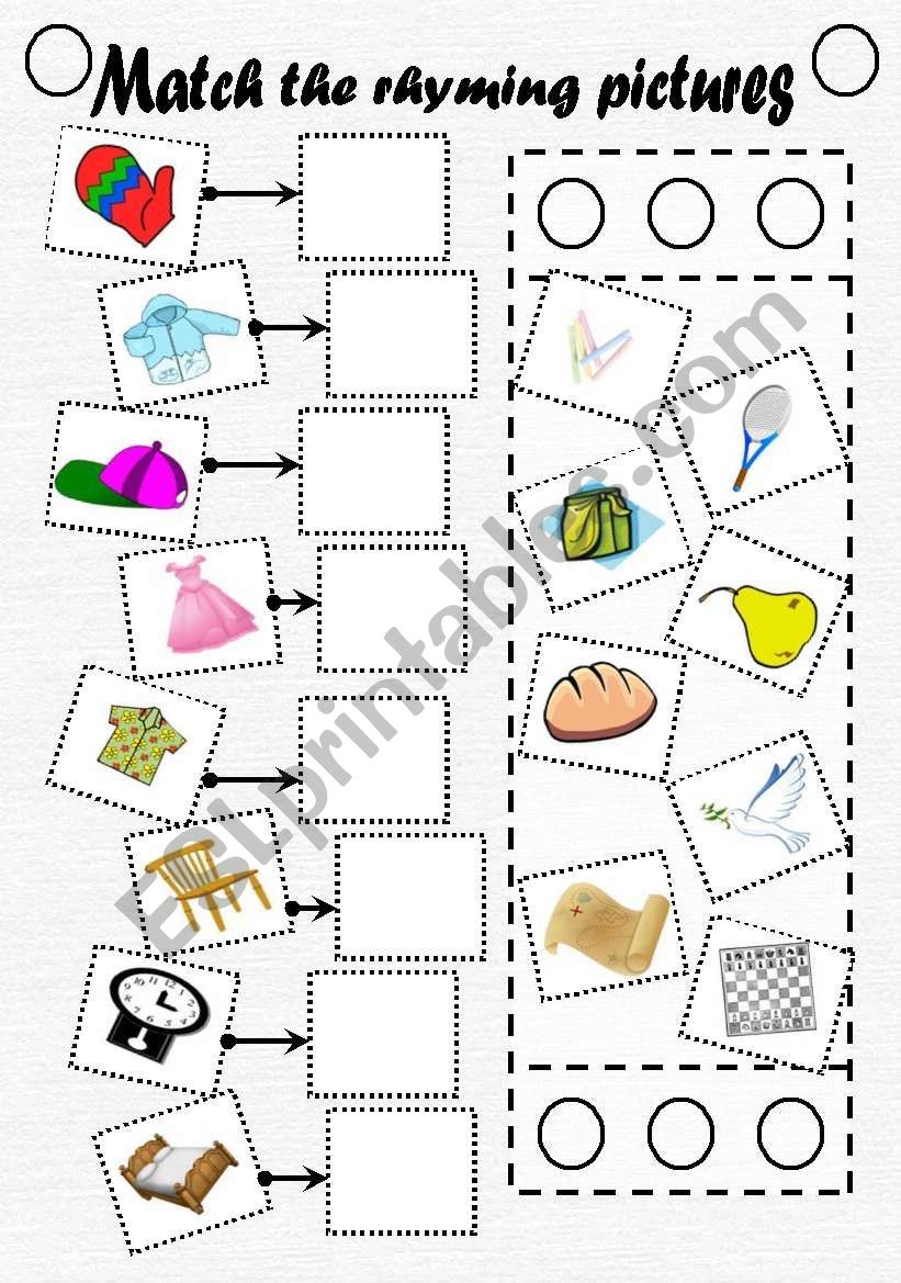 Match the rhymes (editable + key)  :)