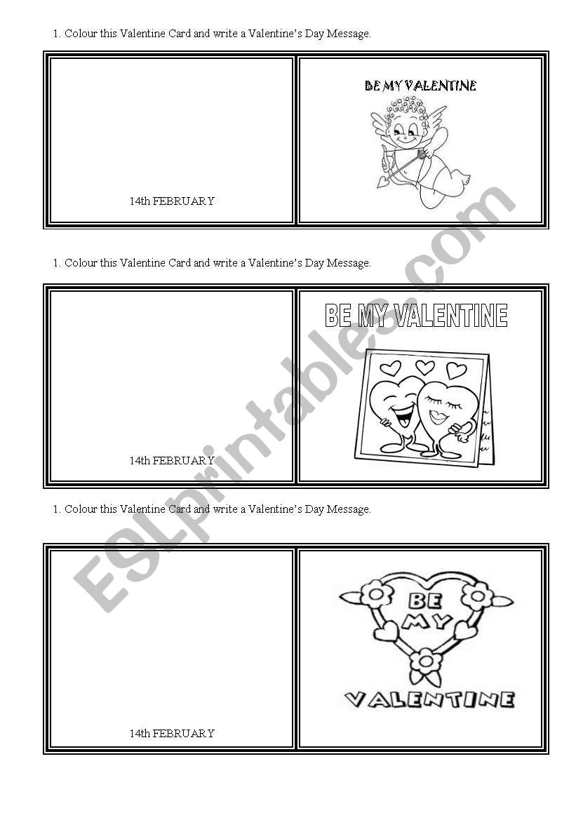 Valentines Day Cards worksheet