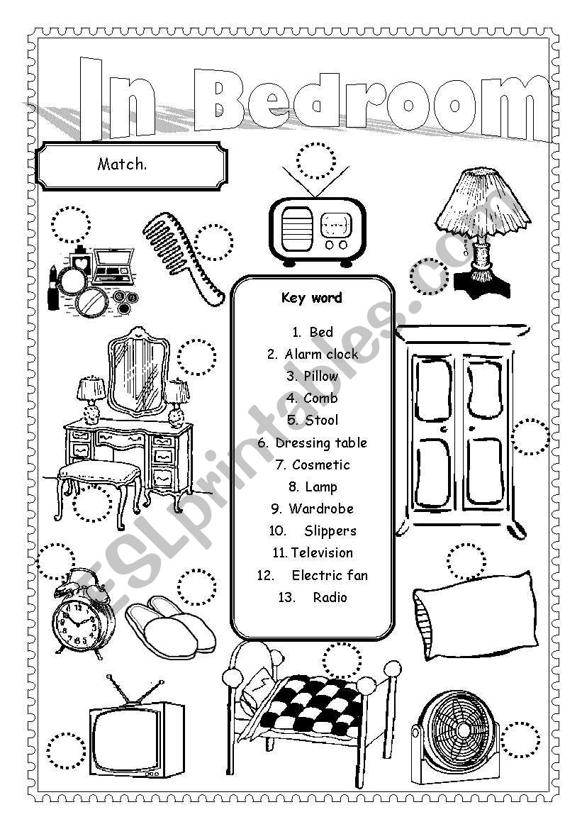 In Bed Room worksheet