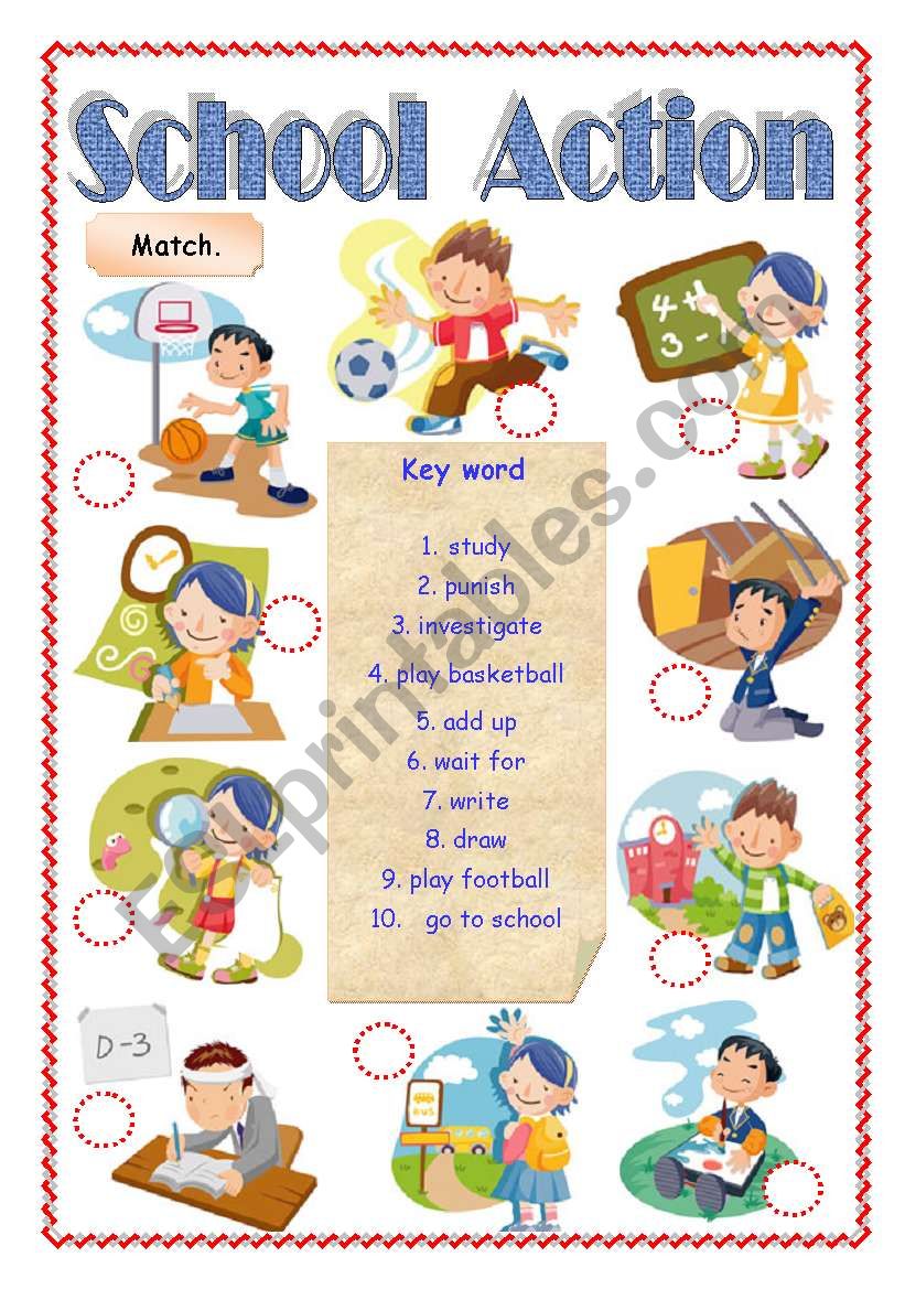 School Action worksheet