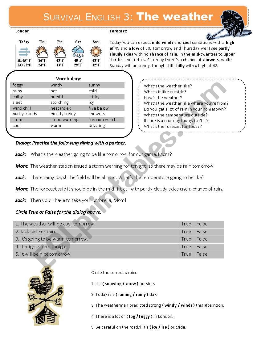 Survival English 3: The Weather