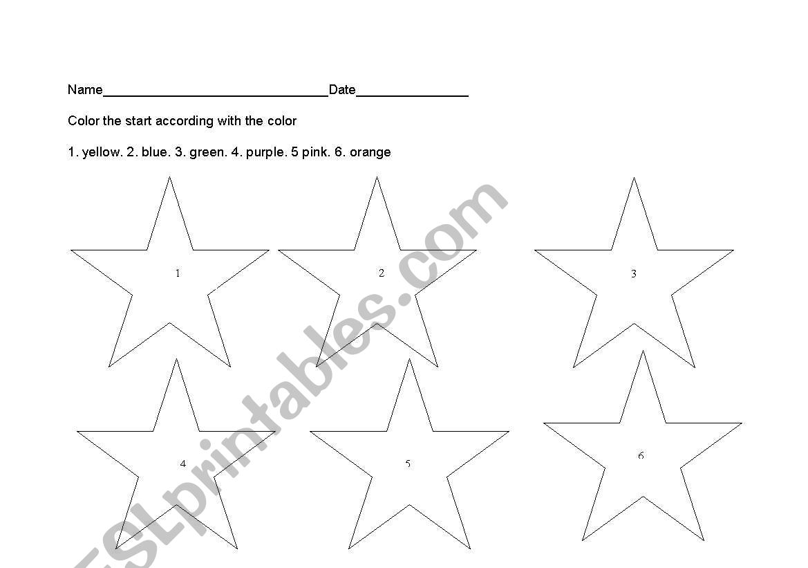colors worksheet