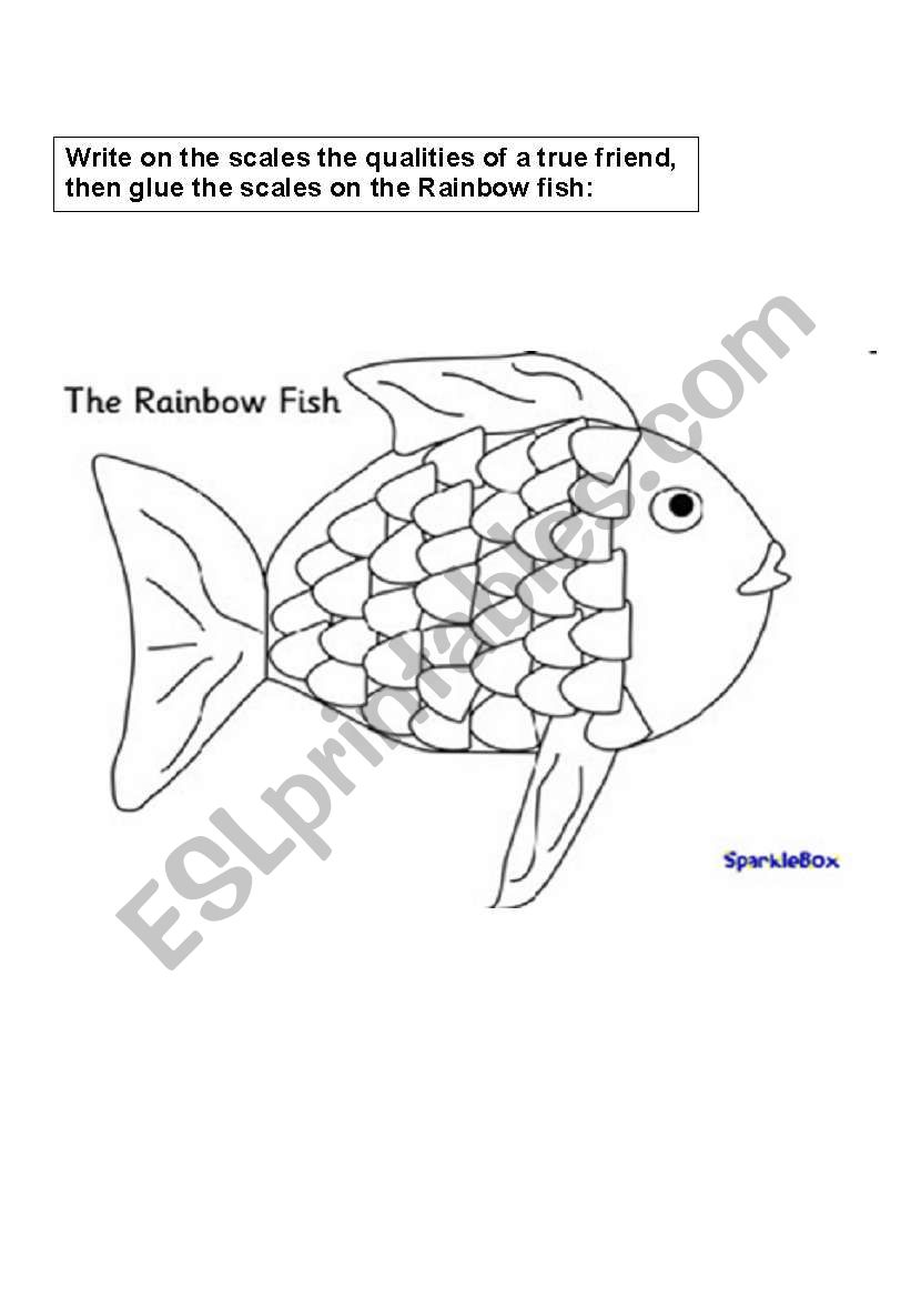 Worksheets Rainbow Fish Worksheets rainbow fish story worksheets esl worksheet by lianna