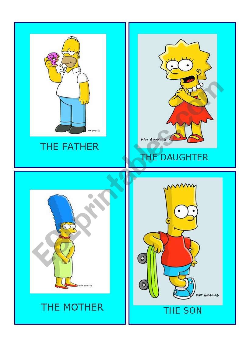 simpson family flashcards (set 1)