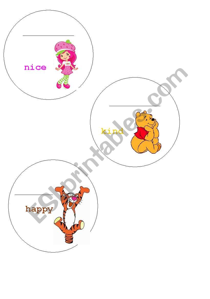 Name medals for pre-schoolers 1