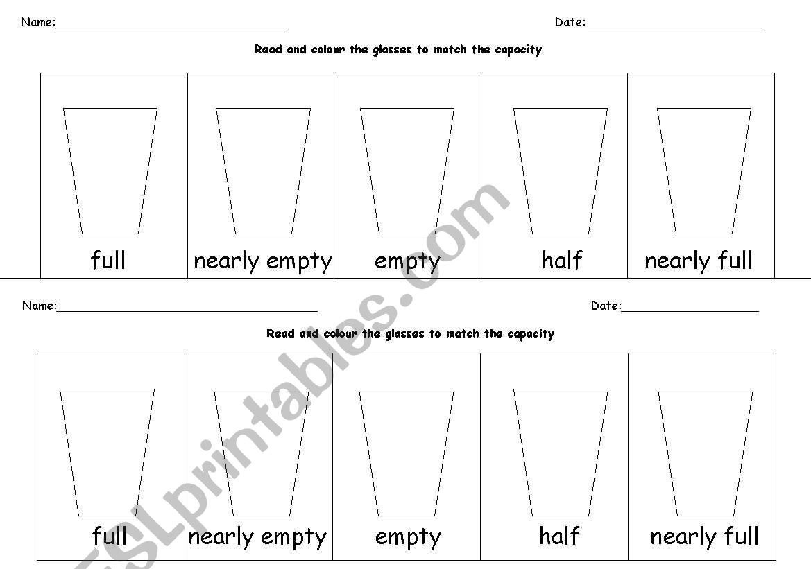 capacity worksheet