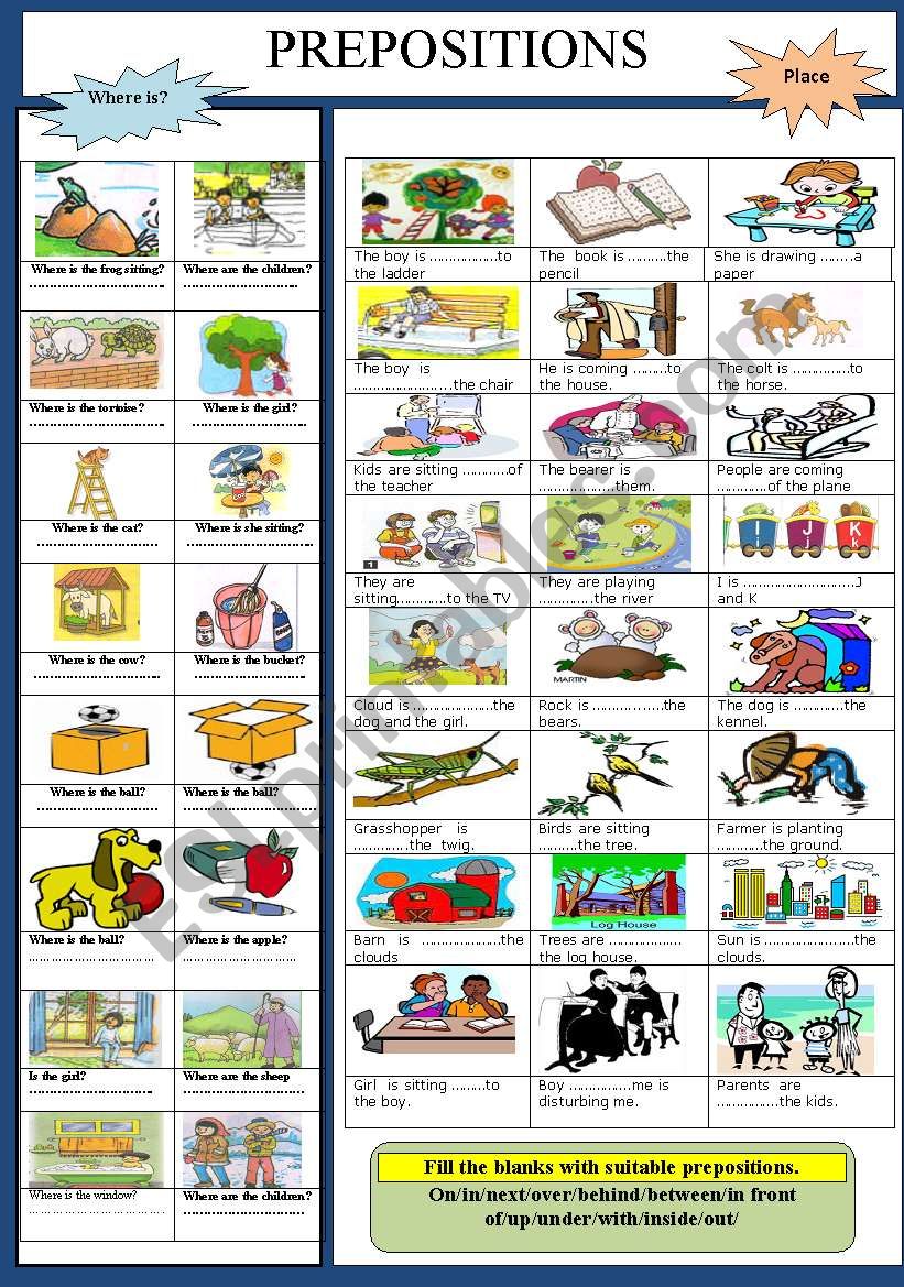 PREPOSITIONS worksheet