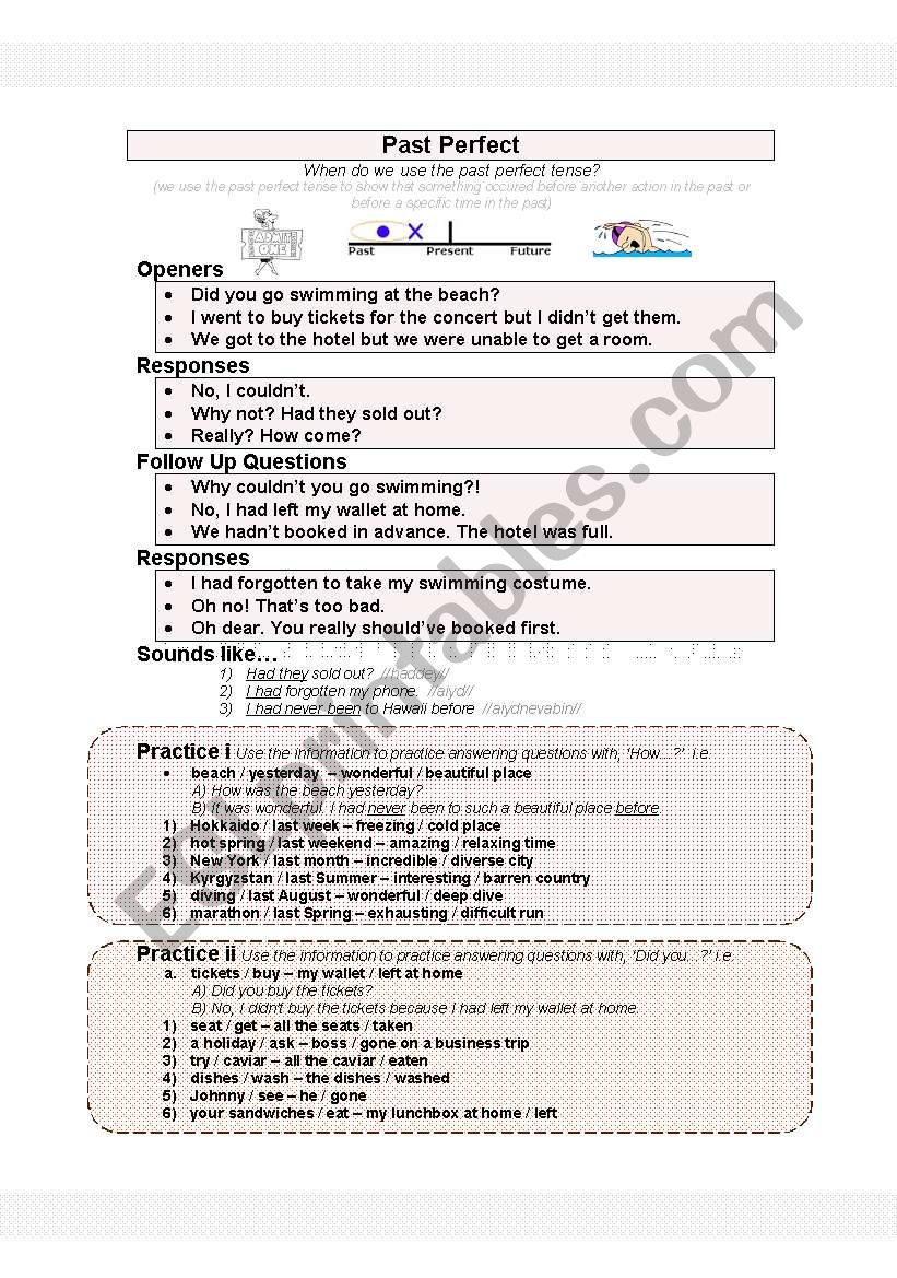 Past Perfect worksheet