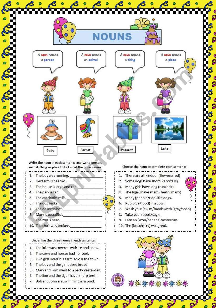 Nouns worksheet